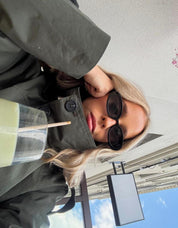 Kort dames trenchcoat jasje met ceintuur