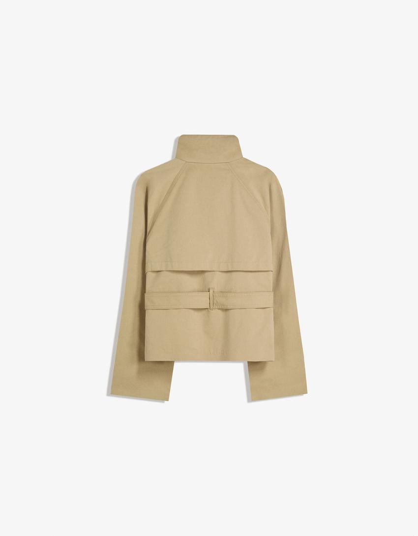 Kort dames trenchcoat jasje met ceintuur