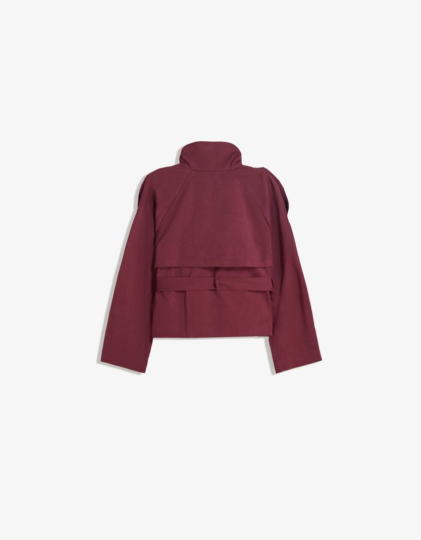 Kort dames trenchcoat jasje met ceintuur