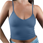 Dames basic tanktop | Slim-fit en v-hals met spaghettibandjes