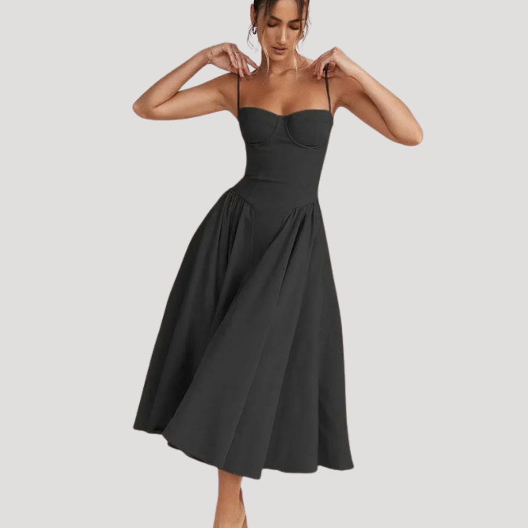 Midi Jurk met Gestructureerd Silhouet