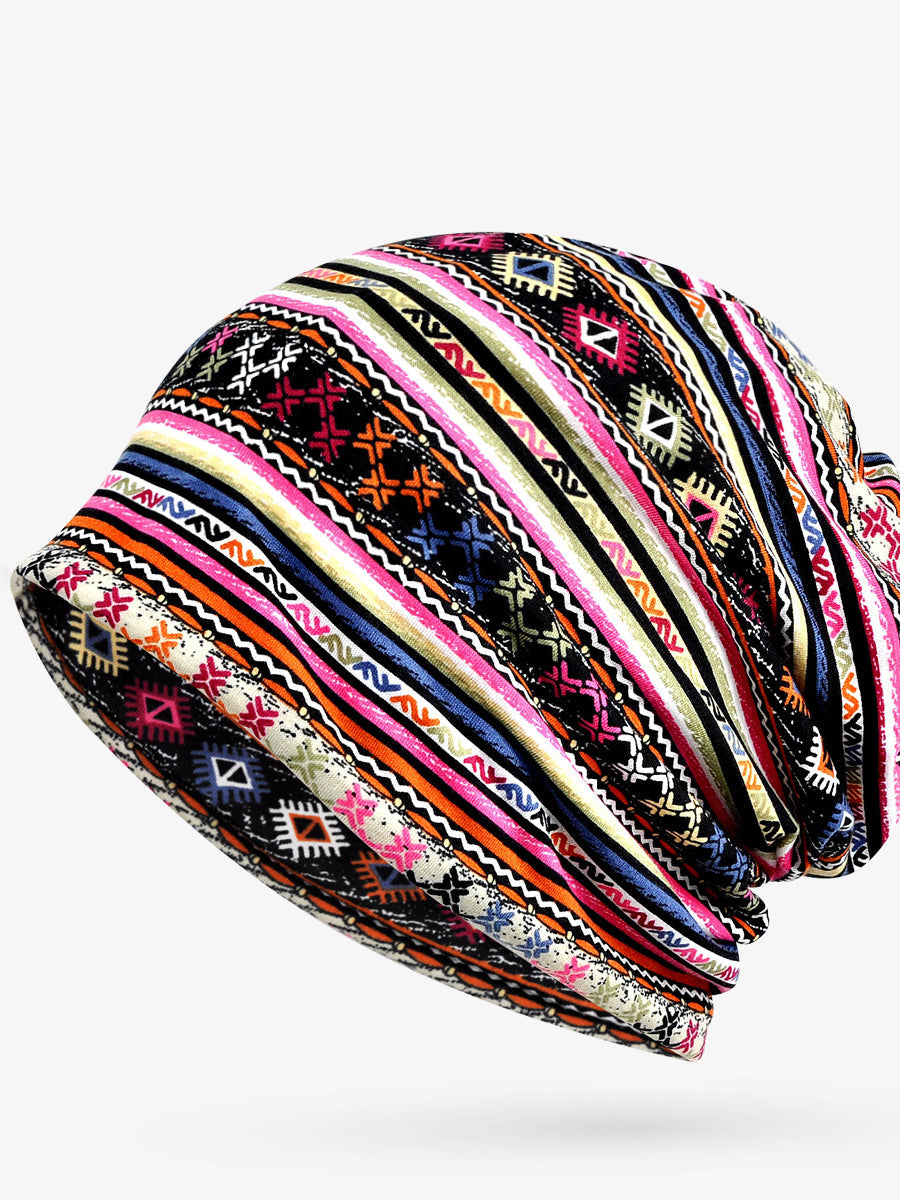 Dames muts | Boho print beanie