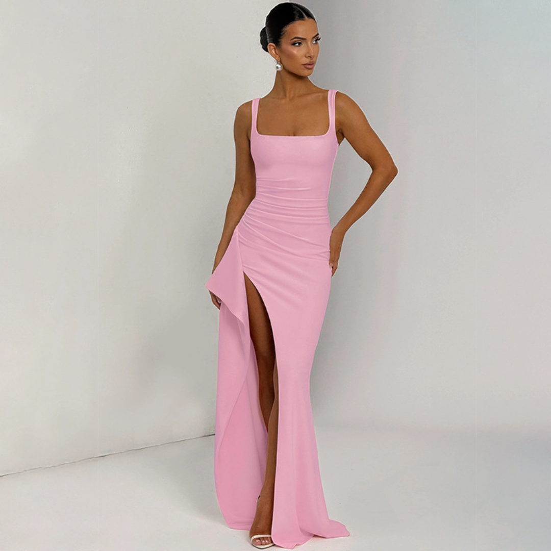 Elegante Maxi Jurk dames met Vierkante Halslijn