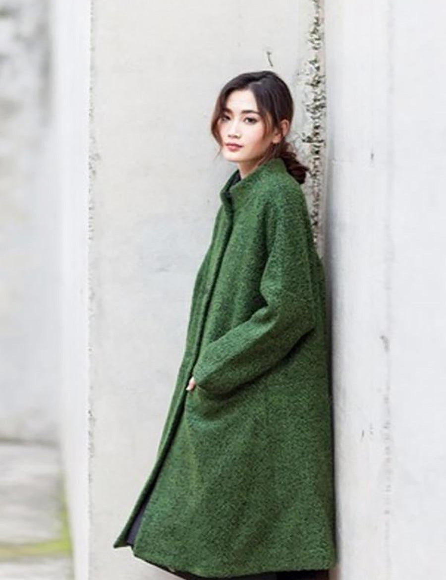 Dames winter mantel | Grof gebreide teddy jas