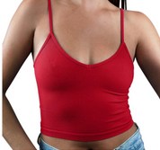 Dames basic tanktop | Slim-fit en v-hals met spaghettibandjes