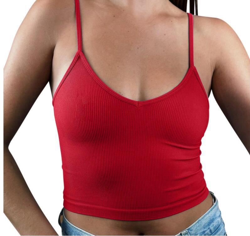 Dames basic tanktop | Slim-fit en v-hals met spaghettibandjes