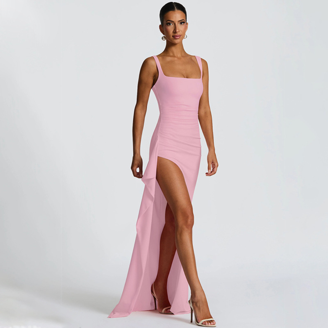 Elegante Maxi Jurk dames met Vierkante Halslijn