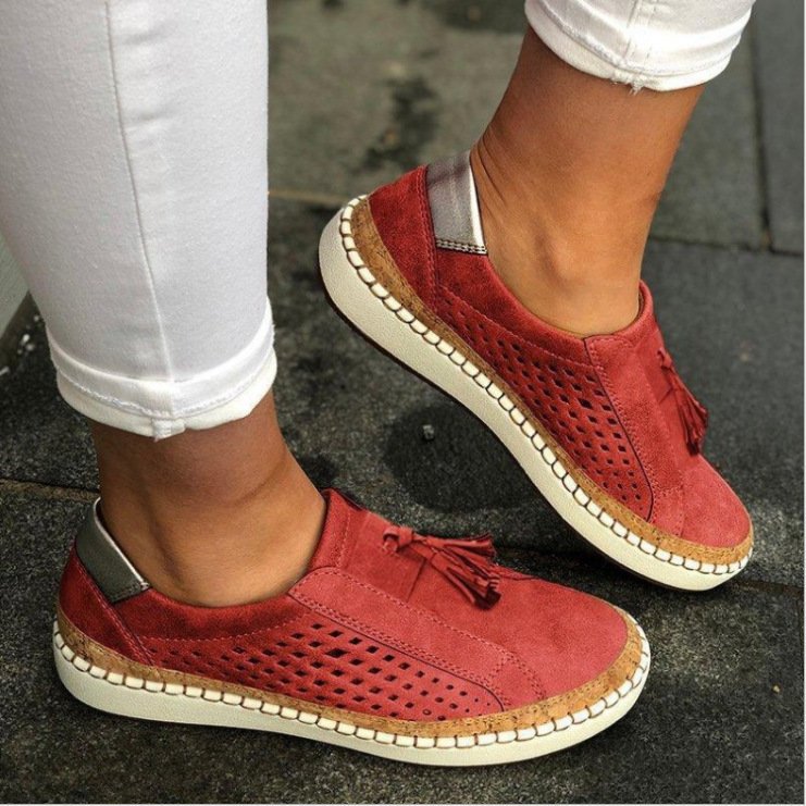 Dames sneakers met beige zool - Fijne ondersteuning