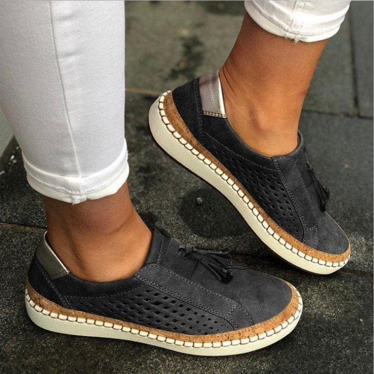 Dames sneakers met beige zool - Fijne ondersteuning