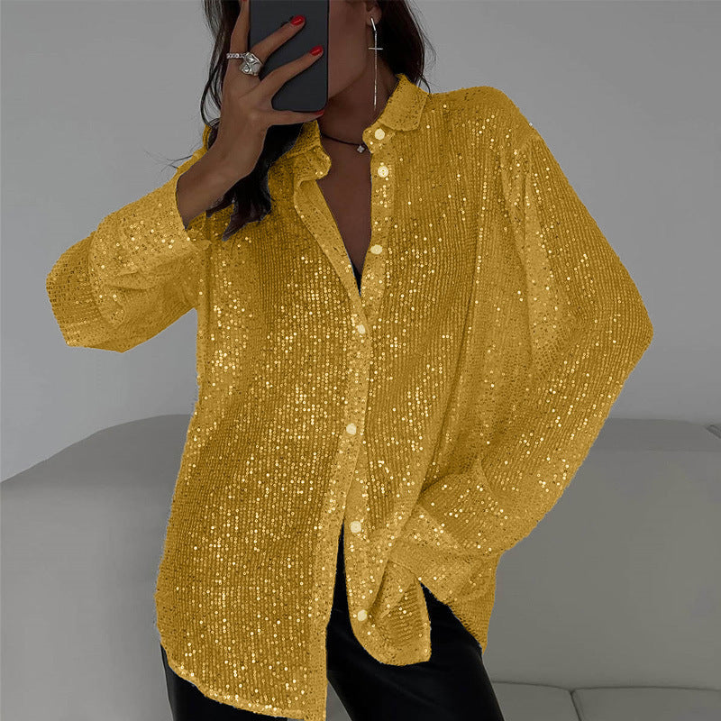 Women's festive blouse with sequins
