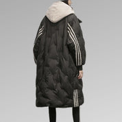 Dames lange gewatteerde winterjas | Warme puffer jas met capuchon