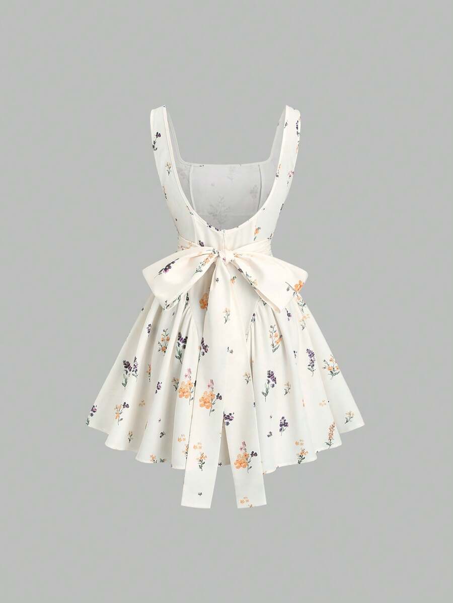 Dames mini zomerjurk mouwloos met stippen en V-hals