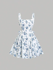 Dames mini zomerjurk mouwloos met stippen en V-hals