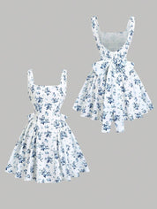 Dames mini zomerjurk mouwloos met stippen en V-hals
