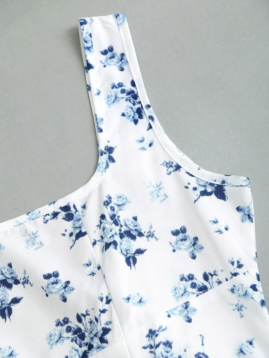 Dames mini zomerjurk mouwloos met stippen en V-hals