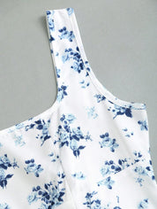 Dames mini zomerjurk mouwloos met stippen en V-hals