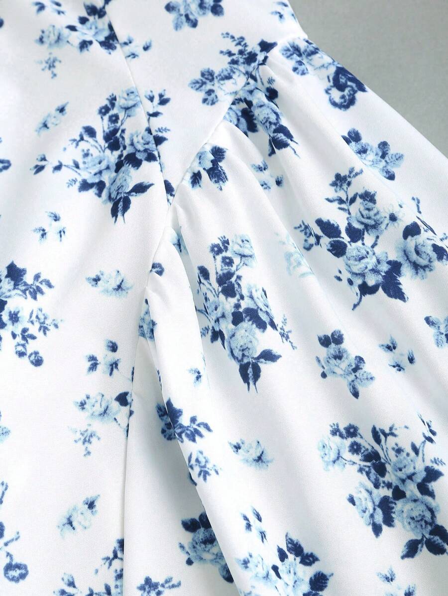 Dames mini zomerjurk mouwloos met stippen en V-hals