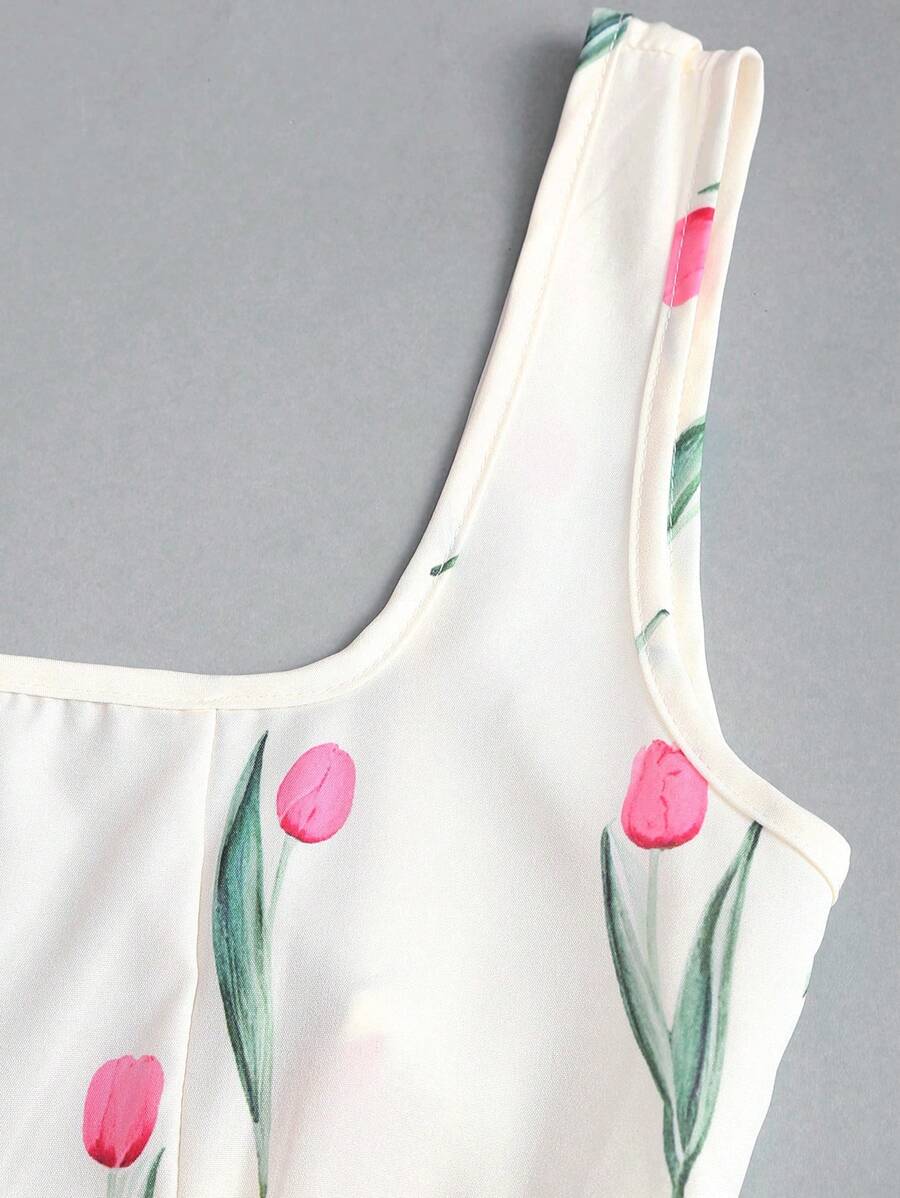 Dames mini zomerjurk mouwloos met stippen en V-hals