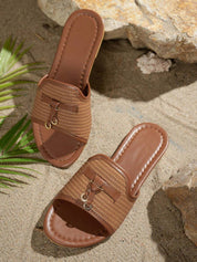 Dames zomersandalen met visnet patroon platte zool