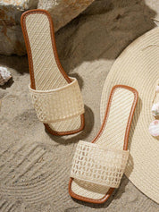 Dames zomersandalen met visnet patroon platte zool