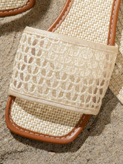 Dames zomersandalen met visnet patroon platte zool