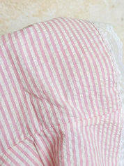 Dames zomertop met vintage strepen en kanten details