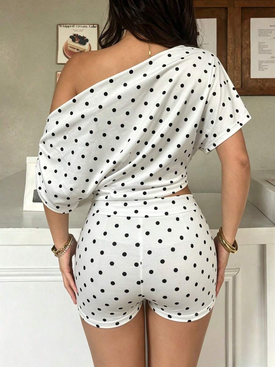 Dames zomerset met gestreepte top en lage taille short