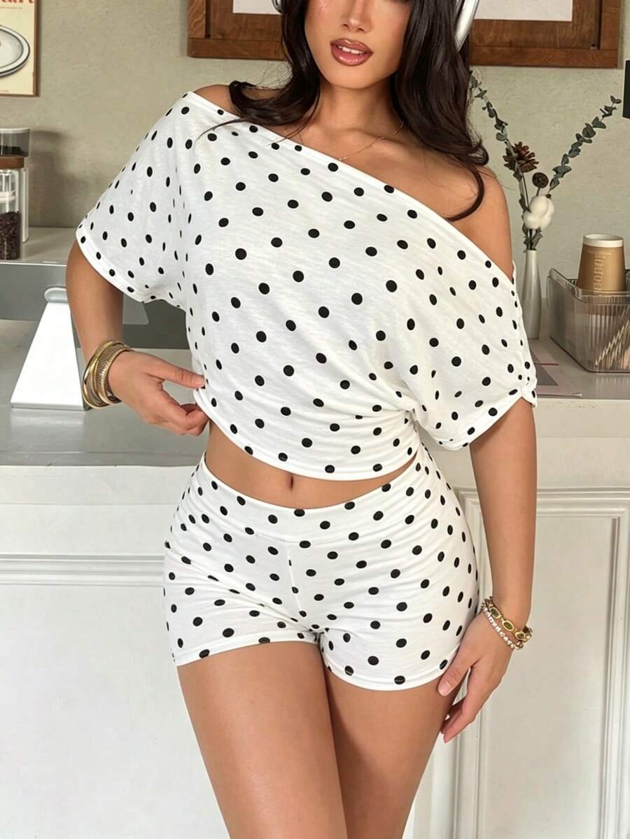 Dames zomerset met gestreepte top en lage taille short