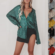 Women's festive blouse with sequins