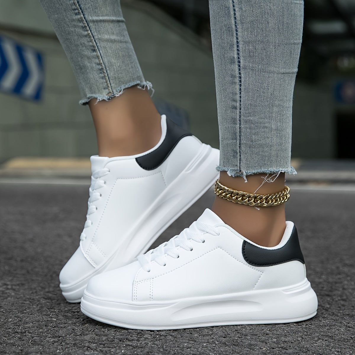 Dames sneakers | Comfortabele lage sportschoenen met dikke zool