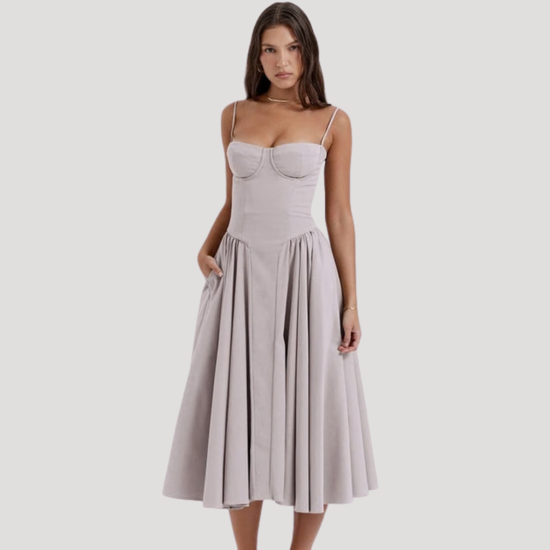 Midi Jurk met Gestructureerd Silhouet