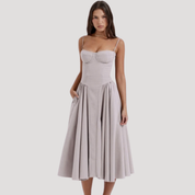 Midi Jurk met Gestructureerd Silhouet