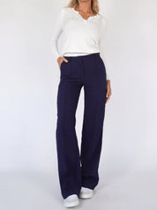 Dames pantalon met hoge taille en verticale naad