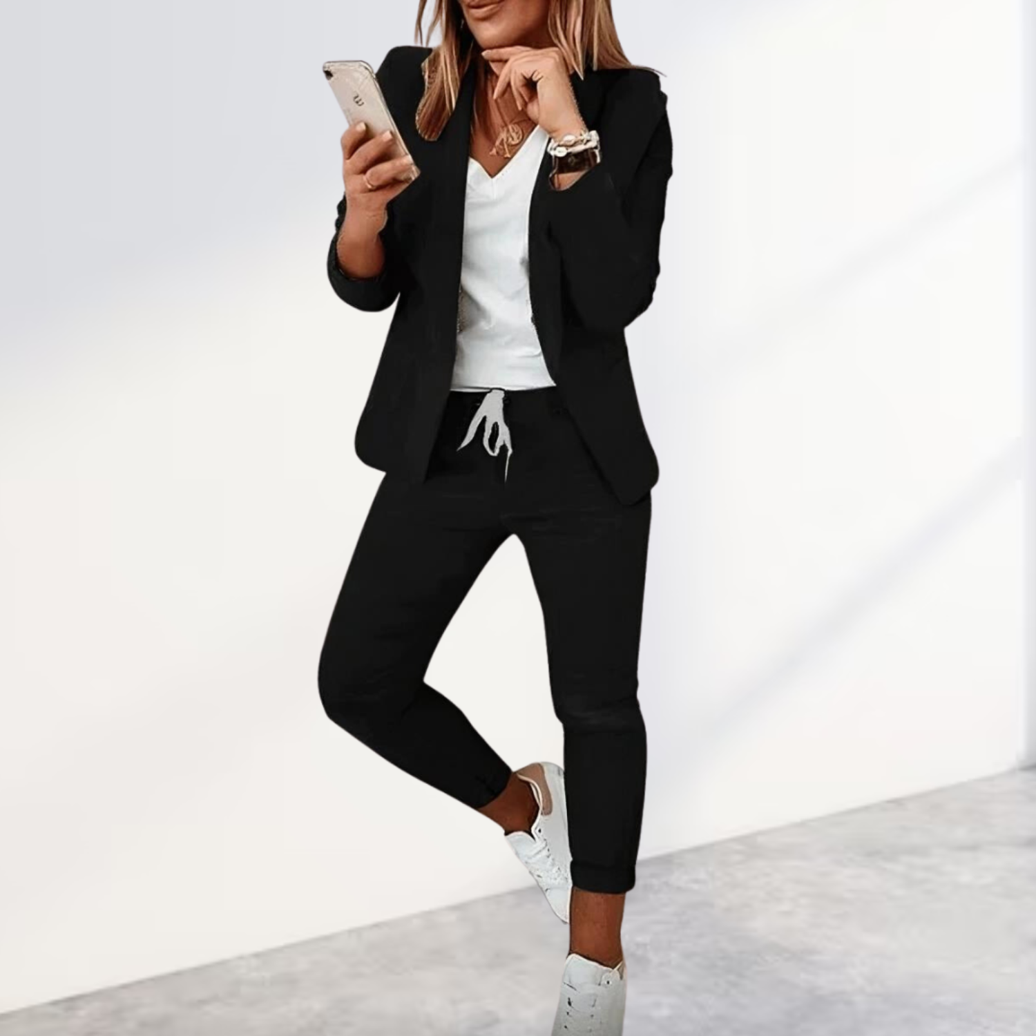 Dames pak 2-delig | Blazer met bijpassende broek in casual stijl