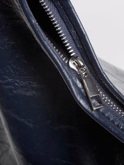 Grote Dames Schoudertas Glanzende Afwerking | Ruime Leren Look Tas met Pouch