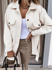 Dames Kort Jack Oversized met Opstaande Kraag | Shacket met Borstzakken