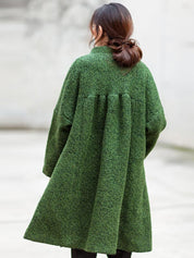 Dames winter mantel | Grof gebreide teddy jas