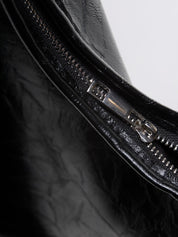Grote Dames Schoudertas Glanzende Afwerking | Ruime Leren Look Tas met Pouch