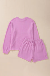 Dames loungewear set met sweater en korte broek