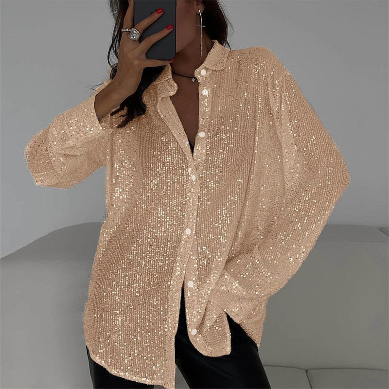 Women's festive blouse with sequins