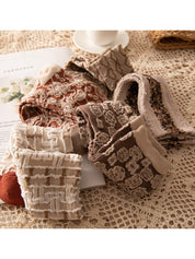 Dames Gebreide Sokken (5 Paar) | Bloemen Print Sokken | Winter Set | Ideaal als Cadeau