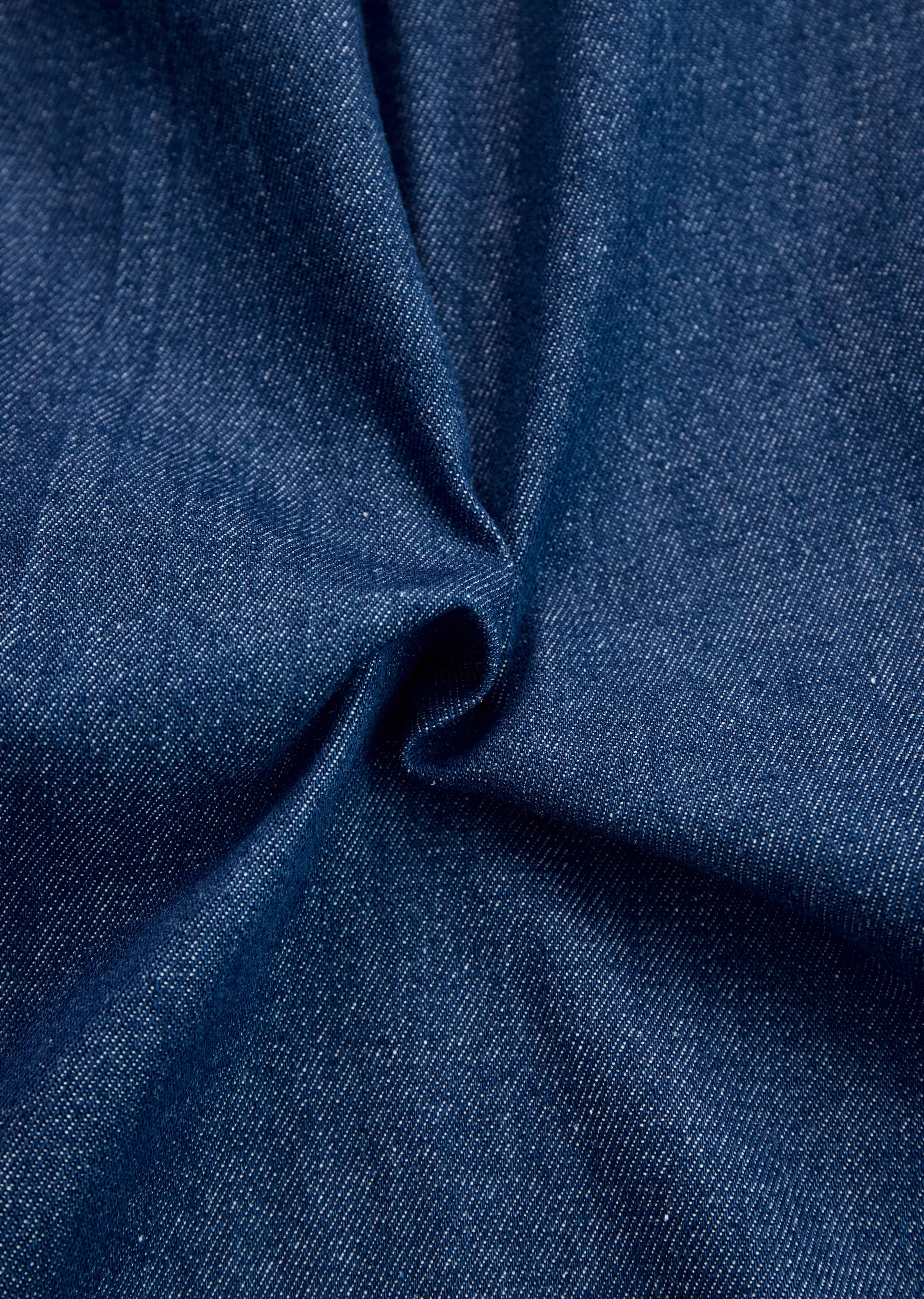 Denim zomer jumpsuit met wijde pijpen - Donkerblauwe spijkerstof