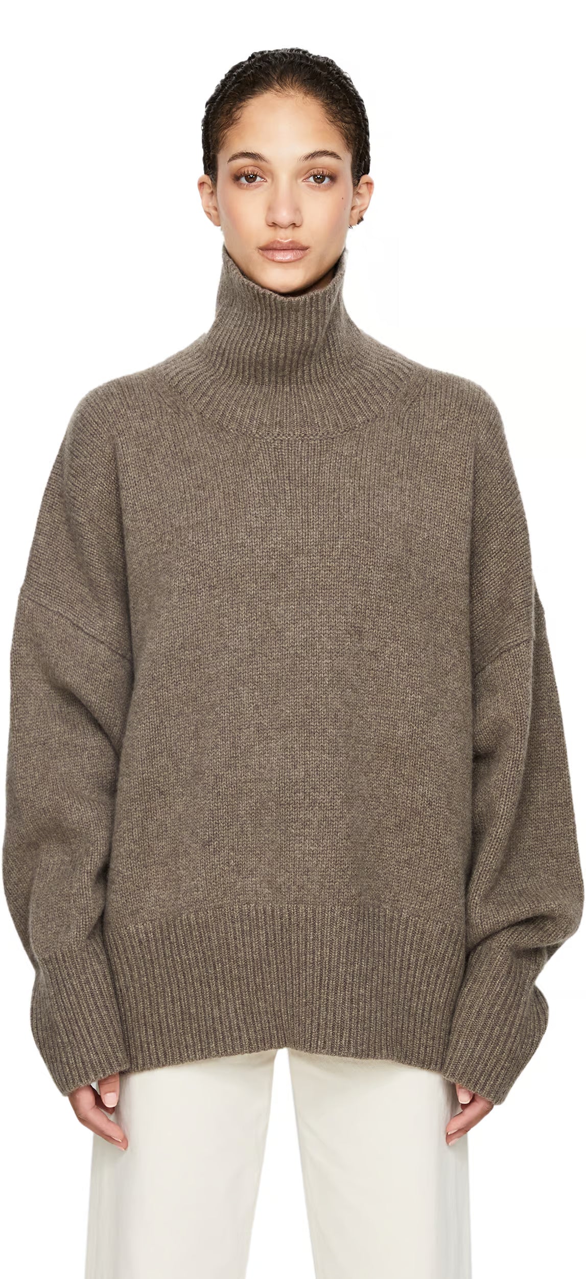 Oversized dames coltrui grofgebreid voor de winter