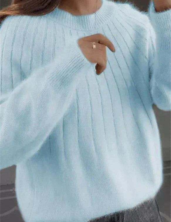 Zachte gebreide dames sweater | In pastel kleuren