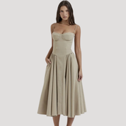Midi Jurk met Gestructureerd Silhouet