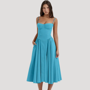 Midi Jurk met Gestructureerd Silhouet
