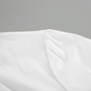 Witte Cropped Blouse Dames met Strikdetail | Lange Mouw en Hoge Kraag