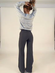 Dames pantalon met hoge taille en verticale naad