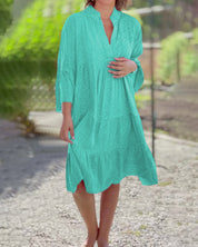 Dames zomerjurk met boho print en wijdvallende pasvorm
