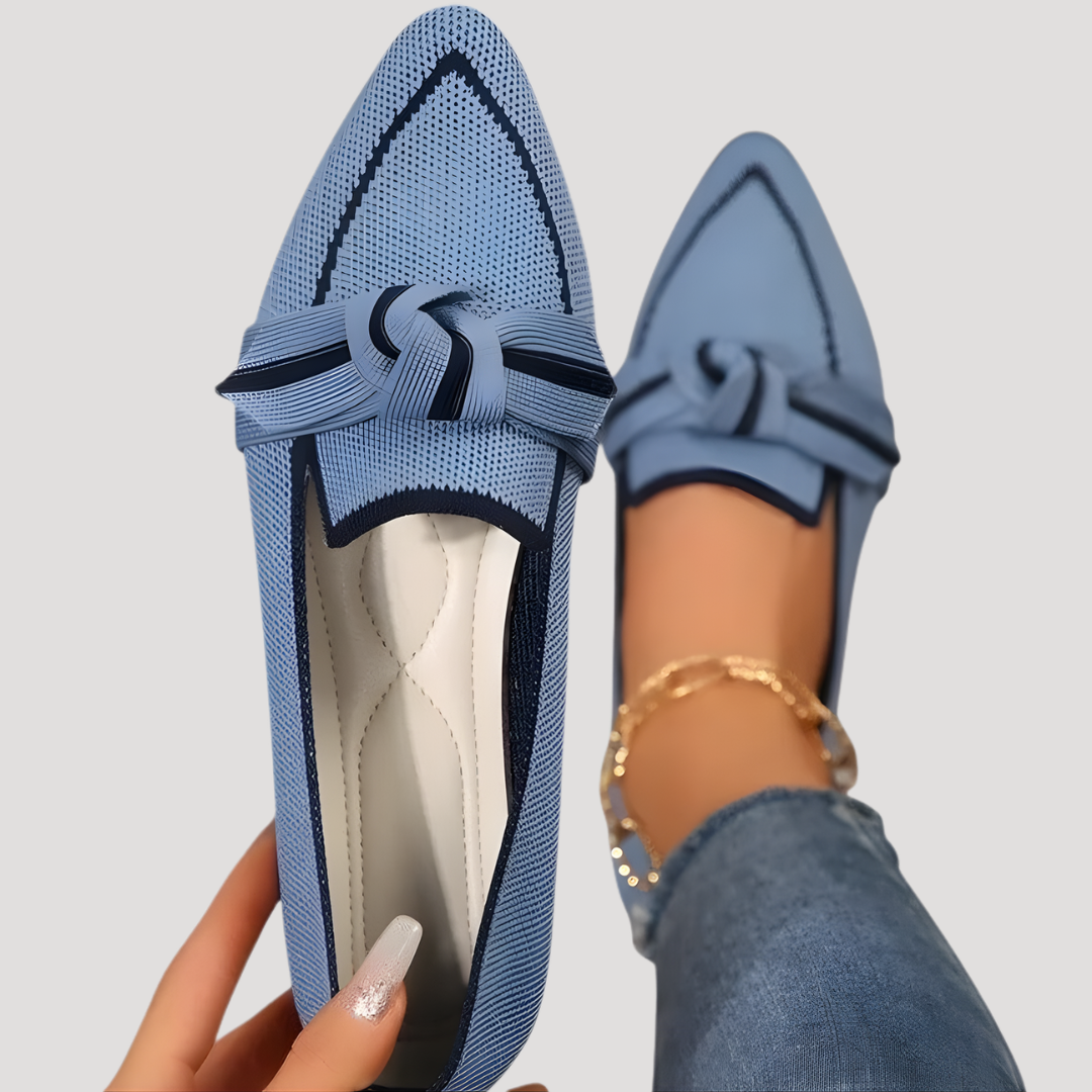 Dames ballerina's met strikdetail slip-on loafers